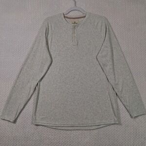 The Normal Brand Henley Shirt Mens Large Grey